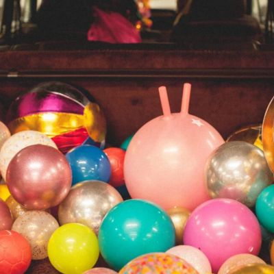 Ballon sauteur paillettes Rose