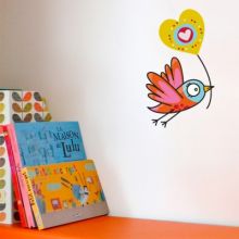 Sticker Oiseau coeur love orange  par Série-Golo