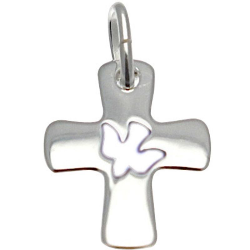 Croix colombe blanche (argent 925°) Martineau