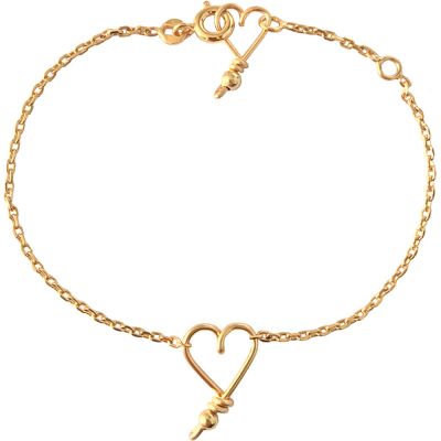 Bracelet chaîne Mon coeur S (goldfilled jaune 14 carats)  par Padam Padam