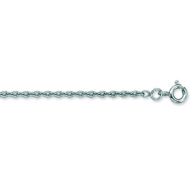 Chaîne forçat ronde 40 cm (or blanc 750°)  Berceau magique bijoux