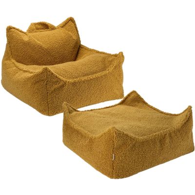 Fauteuil pouf et repose-pieds Maple molletonné