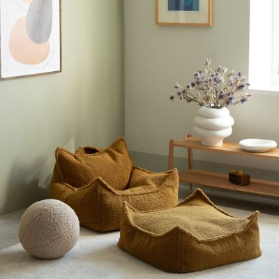 Fauteuil pouf et repose-pieds Maple molletonné