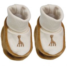 Chaussons Sophie la girafe Camel (1-3 mois) - Trois Kilos Sept