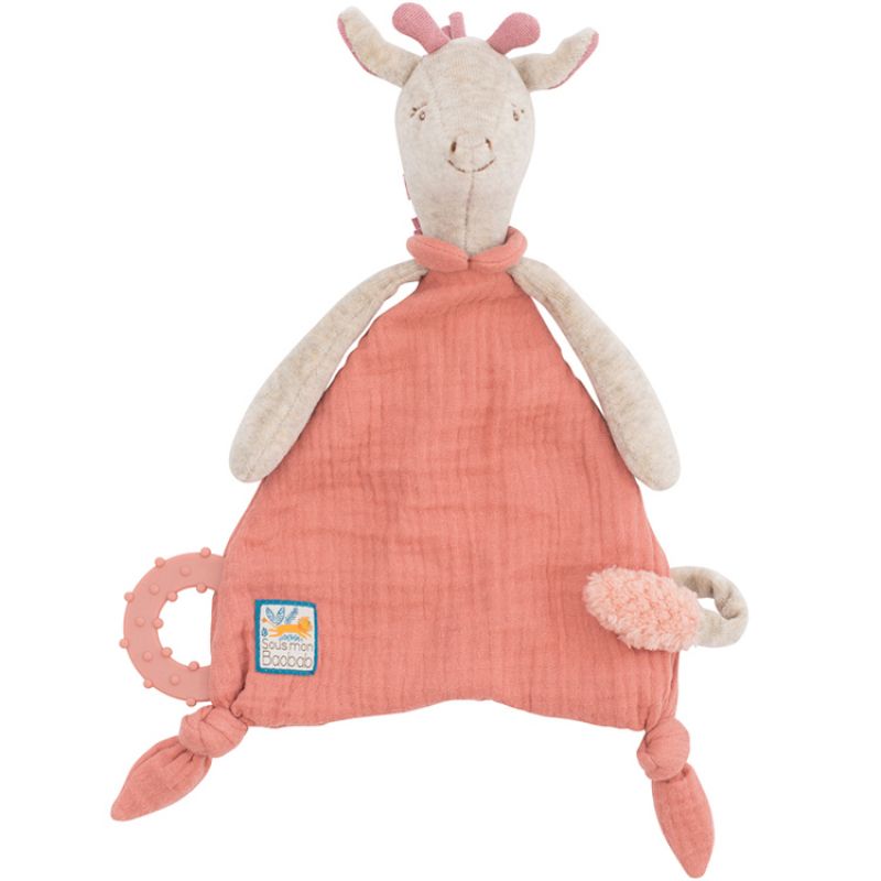 Doudou attache sucette girafe Sous mon baobab Moulin Roty