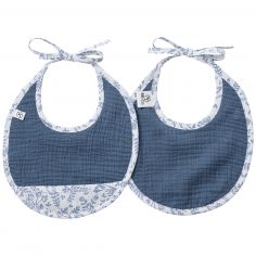 Lot de 2 bavoirs naissance en gaze de coton Forêt enchantée - BB & Co