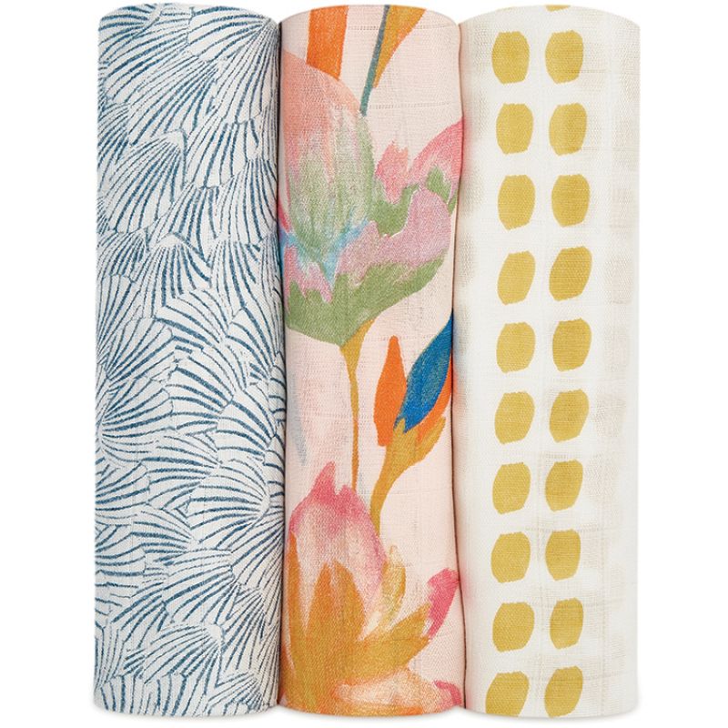 Lot de 3 maxi langes en bambou Marine gardens (120 x 120 cm) aden + anais