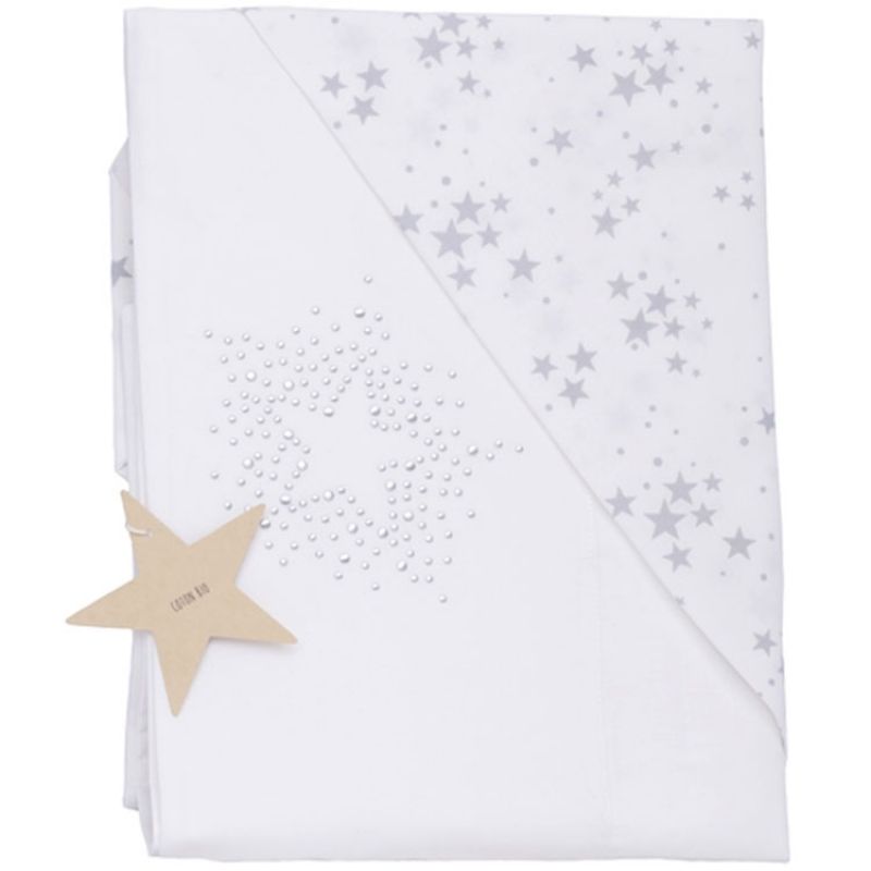 Drap + taie d'oreiller étoiles Constellation (120 x 180 cm) Maison Nougatine