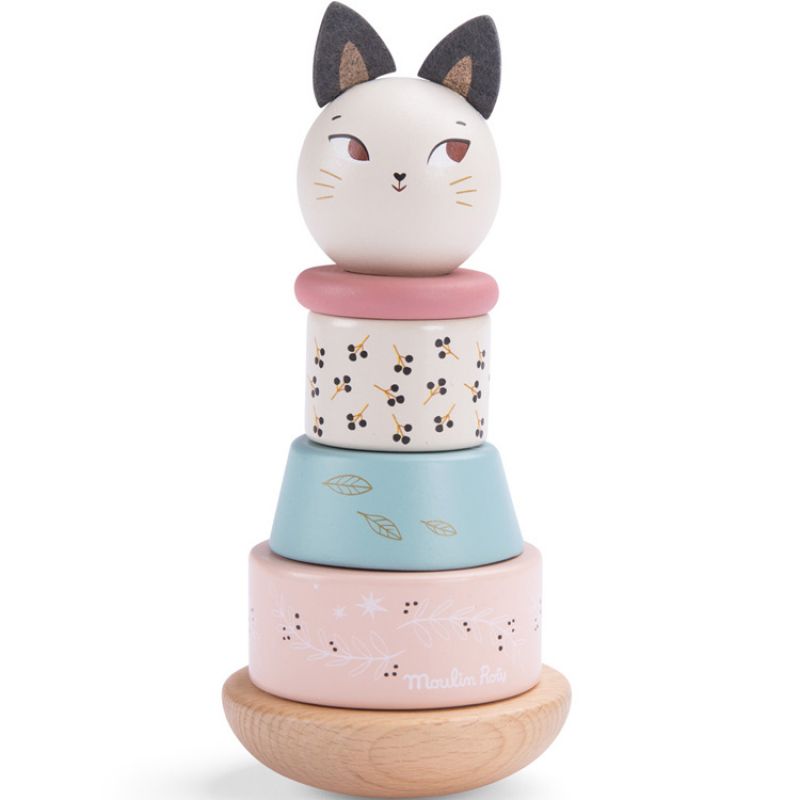 Jeu à empiler Chat Après la pluie (6 pièces) Moulin Roty