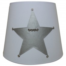 Abat-jour Silver Star blanc étoile grise pour suspension (35 x 28 cm)  par Moepa