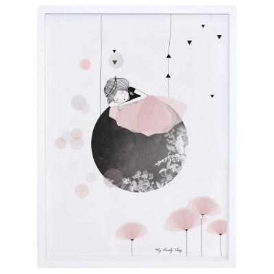 Affiche encadrée lune Sieste by My Lovely Thing (30 x 40 cm)  par Lilipinso
