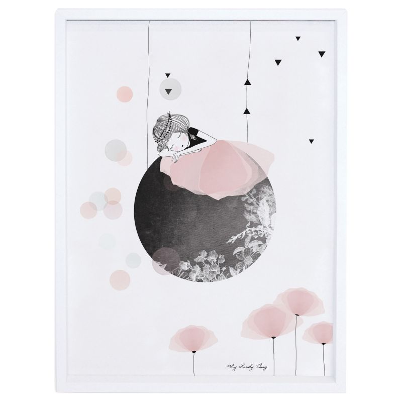Affiche encadrée lune Sieste by My Lovely Thing (30 x 40 cm) Lilipinso