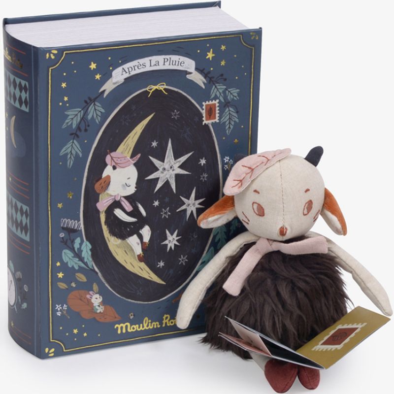 Coffret cadeau Bonne nuit Réglisse le mouton Après la pluie (15 x 20 cm) Moulin Roty