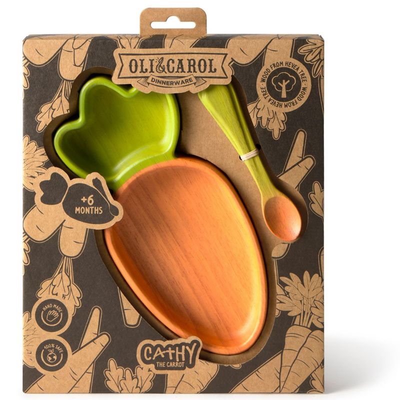 Set assiette et cuillère Cathy la carotte Oli & Carol Packaging 7