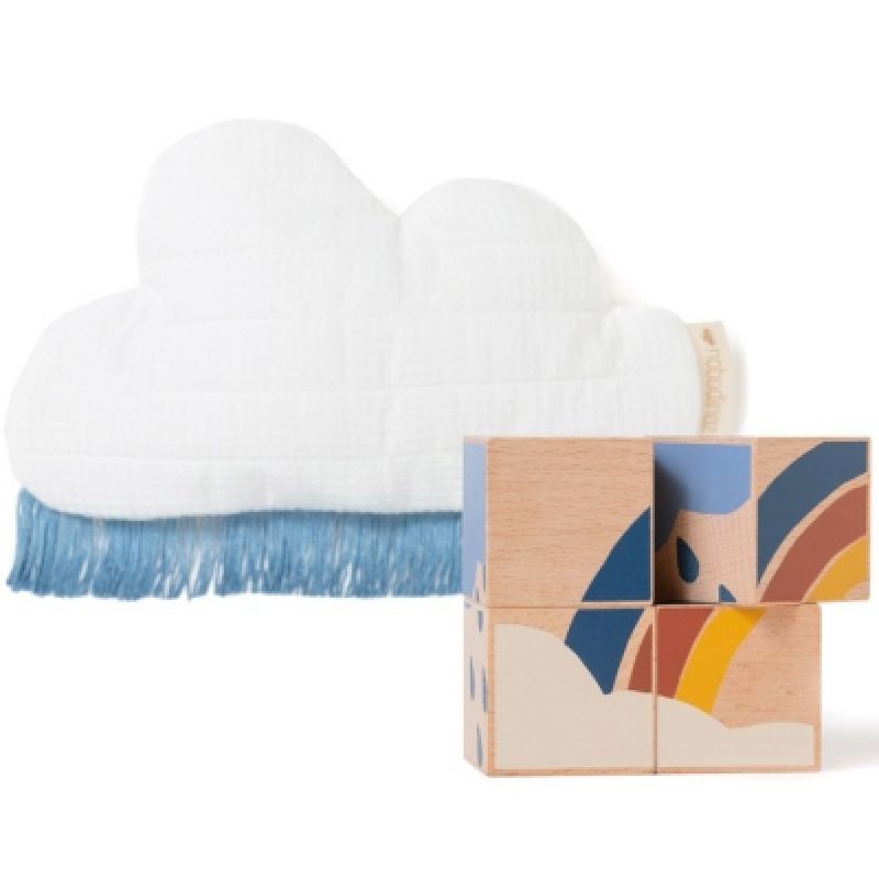 Puzzle cubes en bois Météo (4 cubes) Nobodinoz