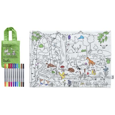 Set de table à colorier lavable et réutilisable Forêt avec 10 feutres