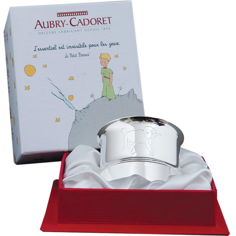Rond de serviette Le Petit Prince mouton personnalisable (métal argenté) Aubry-Cadoret