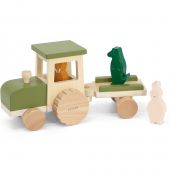 Tracteur en bois All animals