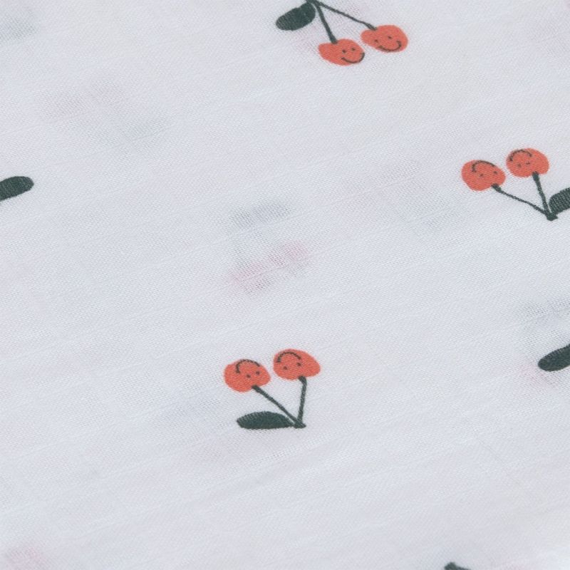 Lot de 3 langes en mousseline GOTS Happy Fruits Cerise (85x85 cm) Lässig Produit 4