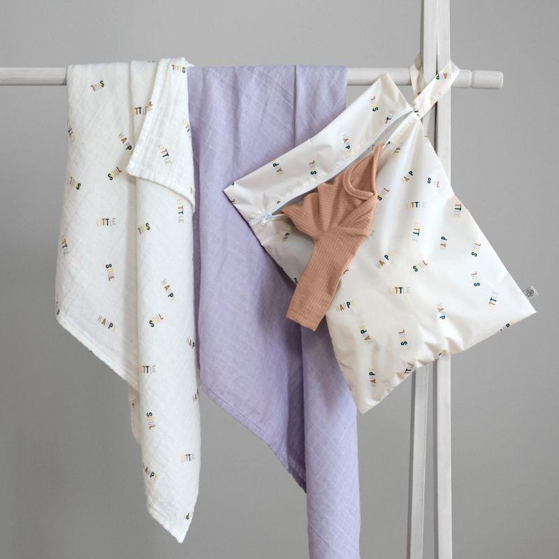 Lot de 3 langes en mousseline GOTS Happy Fruits Cerise (85x85 cm) Lässig Ambiance 8