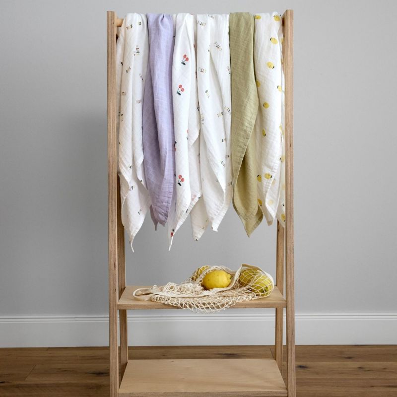 Lot de 3 langes en mousseline GOTS Happy Fruits Cerise (85x85 cm) Lässig Produit 9