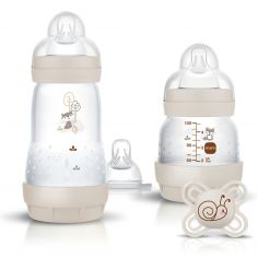 Coffret Naissance Sable (2 biberons+1 sucette+1 tétine débit 1) - MAM