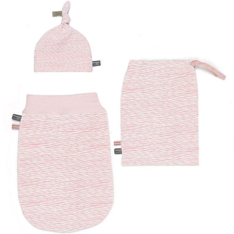 Ensemble sac de nuit bustier, bonnet et sac Cocoon rose (0-3 mois) Snoozebaby