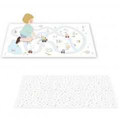 Tapis de jeu dalles EEVAA réversible 2 en 1 Village (120 x 180 cm) - Play&Go