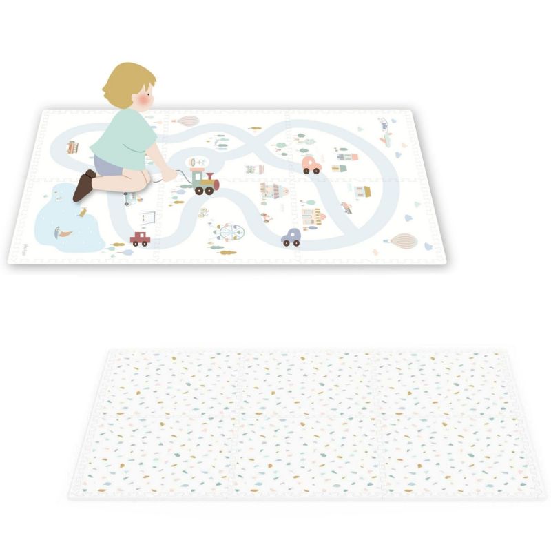 Tapis de jeu réversible 2 en 1 Tiloo Village (120 x 180 cm) Play&Go Produit 1
