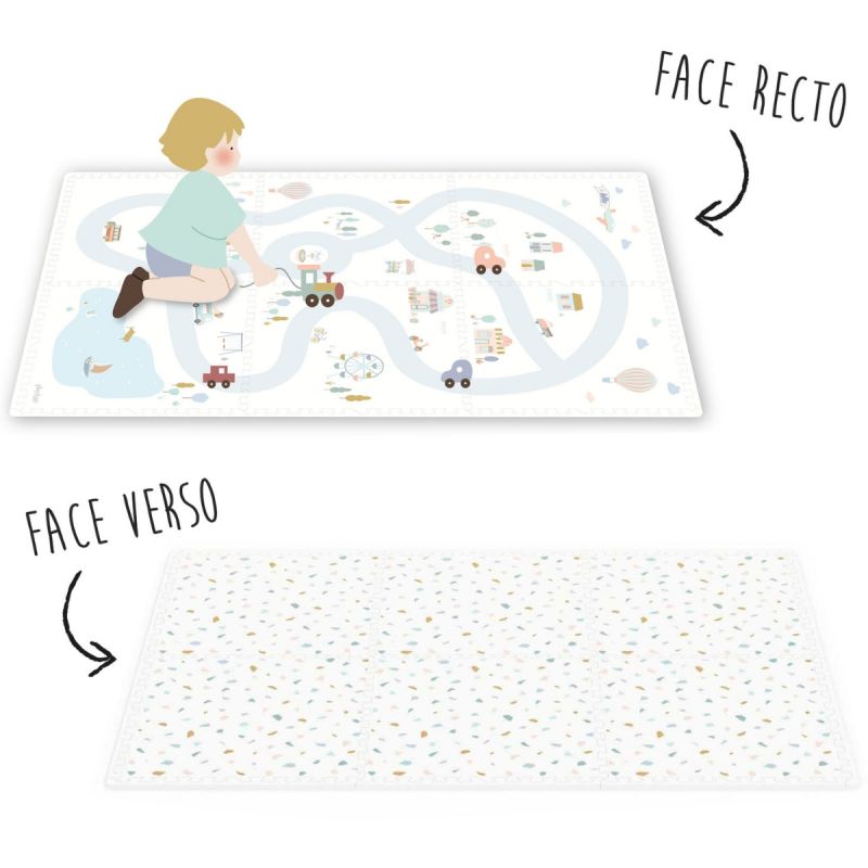 Tapis de jeu dalles EEVAA réversible 2 en 1 Village (120 x 180 cm) Play&Go Produit 3