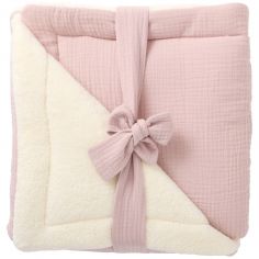 Couverture peluche double gaze et microfibre pétale (70 x 100 cm) - BB & Co