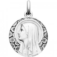 Médaille Vierge à l'Eglantier  (or blanc 750°)  par Becker