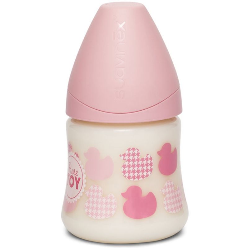 Biberon Rose & Bleu Toys 3 vitesses rose clair motif aléatoire (150 ml) Suavinex