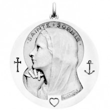 Médaille Sainte Sophie  (or blanc 750°)  par Becker