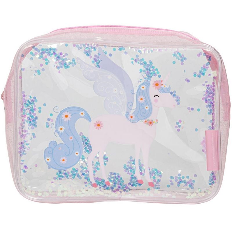 Trousse de toilette à paillettes Licorne A Little Lovely Company