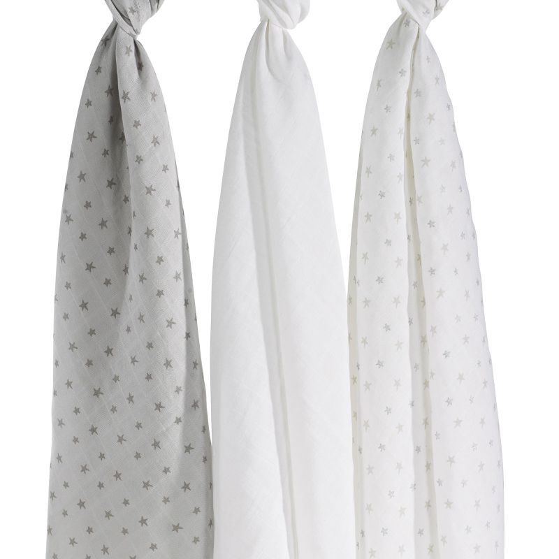 Lot de 3 langes en coton bio Céleste (70 x 70 cm) Sauthon
