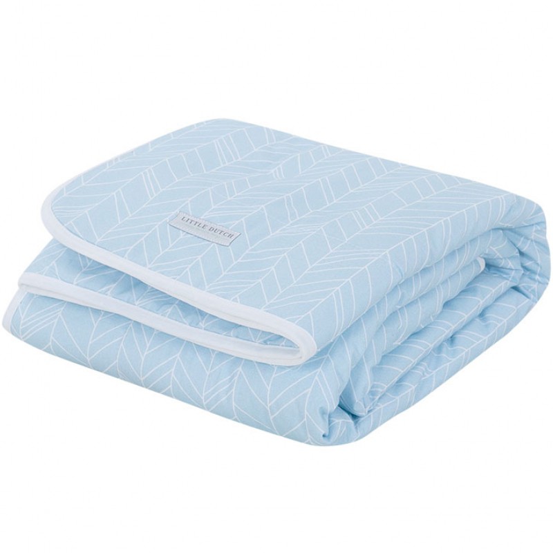 Couverture de berceau pure & soft Blue leaves (70 x 100 cm) Little Dutch
