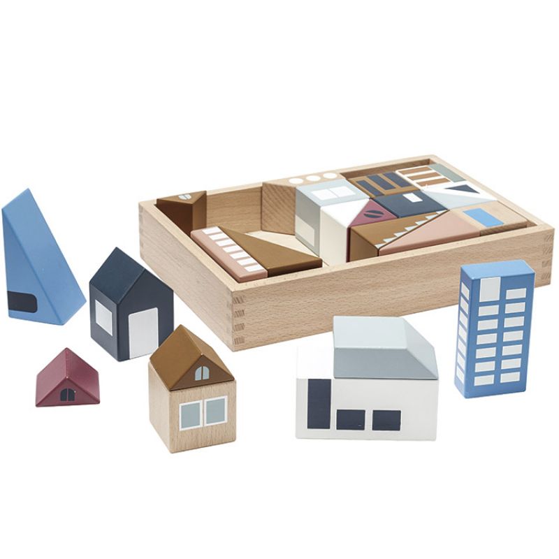 Blocs de construction ville en bois Aiden city Kid's Concept