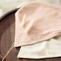 Lot de 2 bavoirs bandana Velvet Rib Wild Rose-Ivory