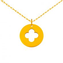 Médaille croix romane et anneau sur chaîne (or jaune 18 carats)  par Maison La Couronne