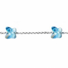 Bracelet enfant 2 papillons bleus (argent 925°)  par Daniel Crégut