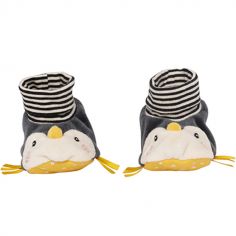 Chaussons en tissu pingouin Les Nanouks (0-6 mois)