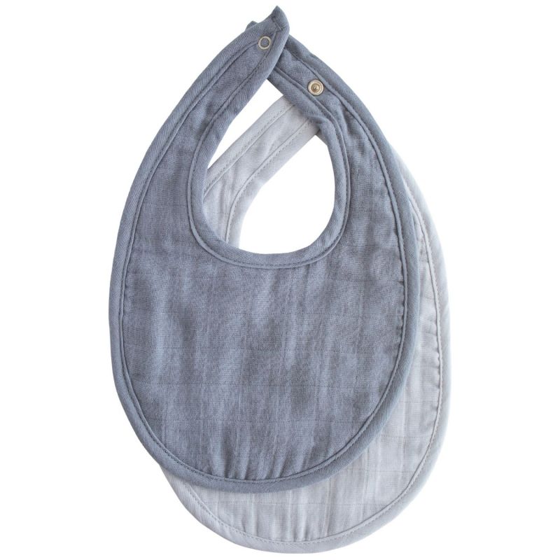 Lot de 2 bavoirs en mousseline Tradewinds-Baby Blue Mushie Produit 1
