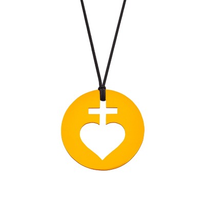 Collier cordon médaille Mini Sacré Coeur 10 mm (or jaune 750°) Maison La Couronne