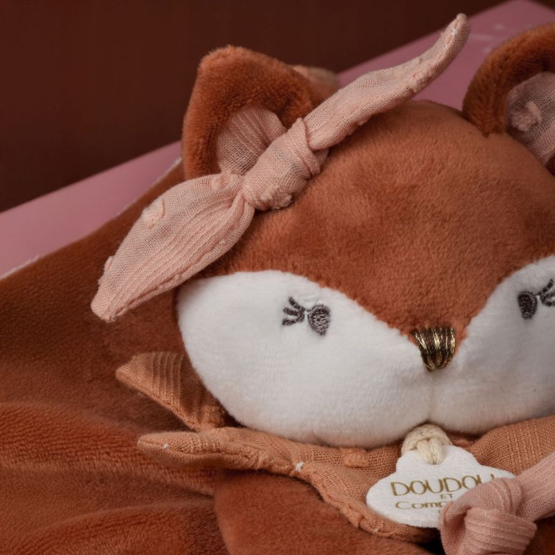 Doudou attache-sucette Mina marron (22 cm) Doudou et Compagnie Ambiance 5