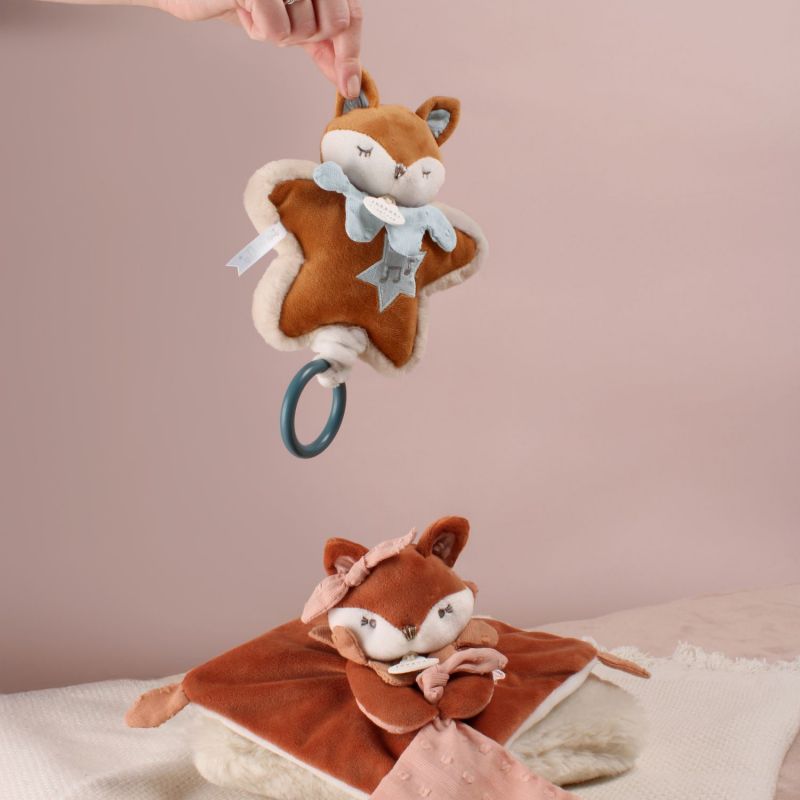 Doudou attache-sucette Mina marron (22 cm) Doudou et Compagnie Ambiance 7