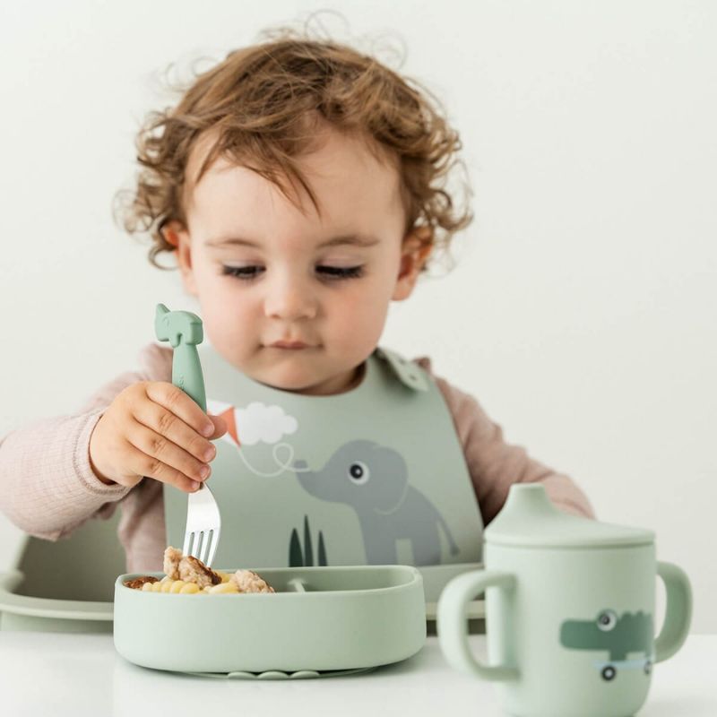 Bol à compartiments ventouse Playground Vert Done by Deer Ambiance 3