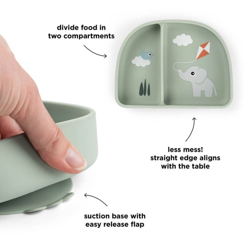 Bol à compartiments ventouse Playground Vert Done by Deer Produit 4