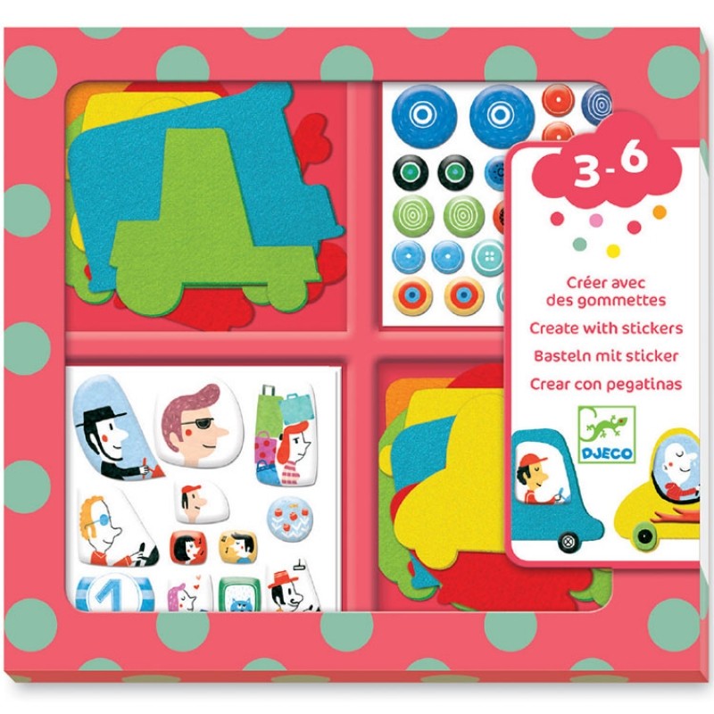 Atelier de gommettes J'aime les voitures Djeco