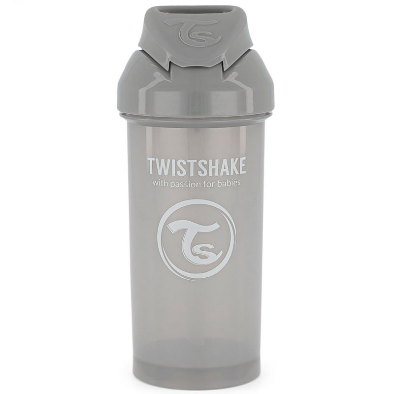 Gourde à paille gris pastel (360 ml) Twistshake
